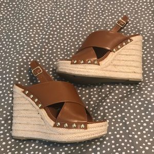 Steve Madden Espadrille Wedges Brown Size 8